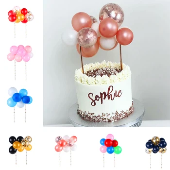 

Cyuan 10Pc 5inch Rose Gold Confetti Balloons for Birthday Party Balloon Cake Toppers Cake Decor Cupcake Toppers Wedding Supplies