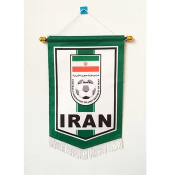 

2018 Football World Cup Iran National Football 36cm*23cm Size Double Sides Christmas decorations Hanging Flag Banner Gifts