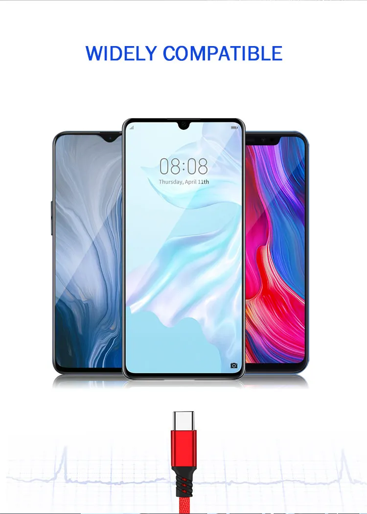 KISSCASE usb type-C кабель для samsung Note 10, 9, 8, 5A Быстрая Зарядка адаптер для мобильного телефона зарядный провод кабель для передачи данных для Redmi K20 Pro