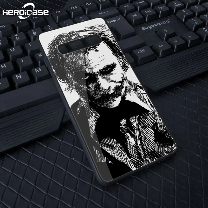 image 2 Для samsung Galaxy Note10 Plus чехол для телефона Джокер фильм Темный рыцарь Бэтмен закаленное стекло Жесткий Чехол черный tpu S10 9 8 e shell - Цвет: image 2