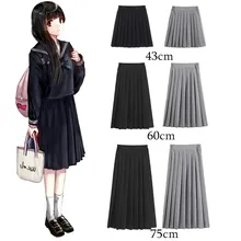 Женская летняя японская юбка с высокой талией в консервативном стиле, костюм для школьниц Jk, Матросская форма, одноцветная плиссированная юбка размера плюс