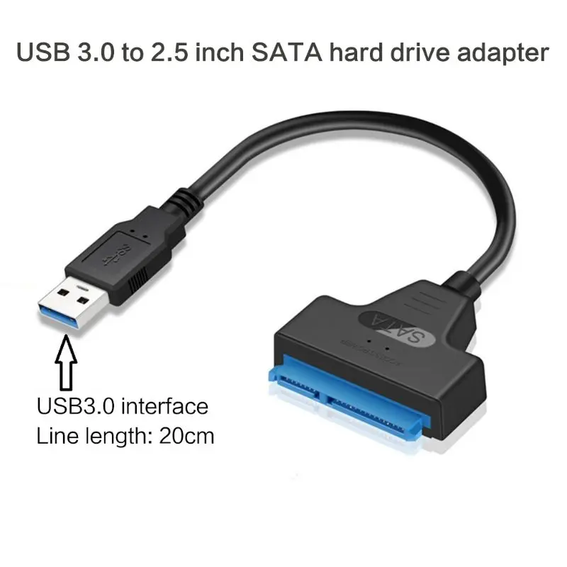 OOTDTY USB 3,0/2,0/type C до 2,5 дюймов SATA жесткий диск адаптер конвертер кабель для 2,5 ''HDD/SSD - Цвет: USB3.0 to SATA