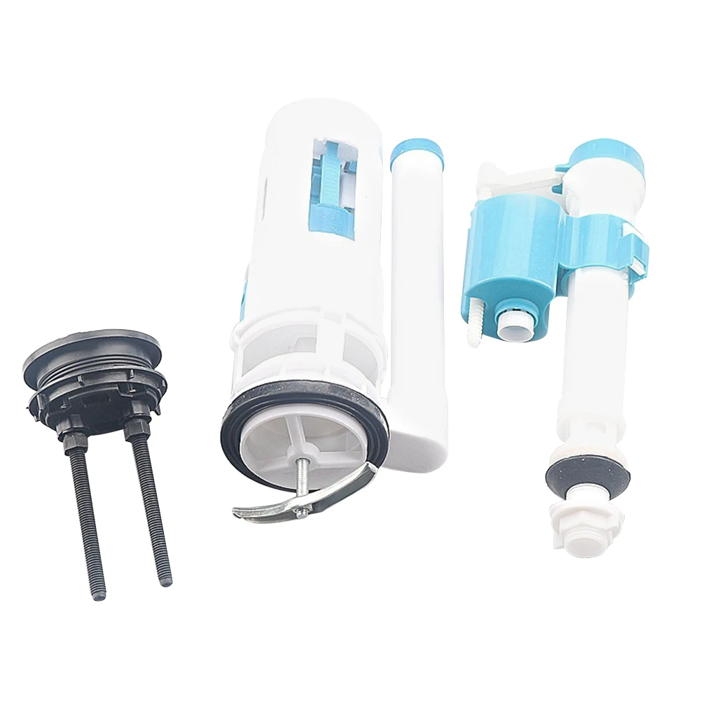 

Toilet Tank Drain With Gasket Retractable Inlet Outlet Double Button Plastic Hotel Repair Flush Set Home Durable Fittings