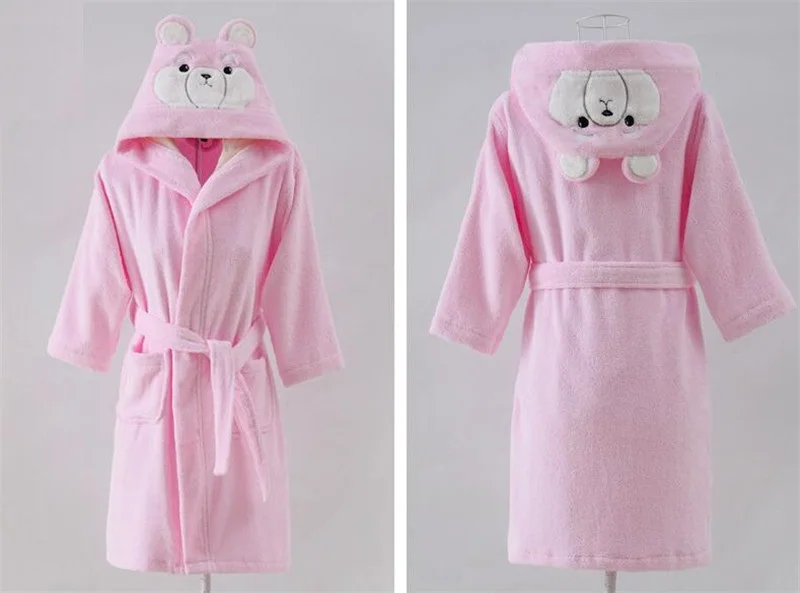 Детские хлопковые банные халаты унисекс; махровые пижамы с капюшоном; детский ночной халат; банный халат для маленьких мальчиков и девочек - Цвет: AS PICTURE