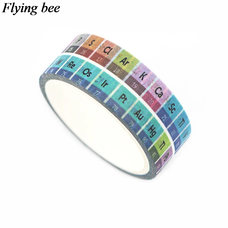 Flyingbee 15 мм X 5 м бумажная васи лента с промежуточной таблицей элементов клейкая лента DIY Скрапбукинг наклейка лента X0599