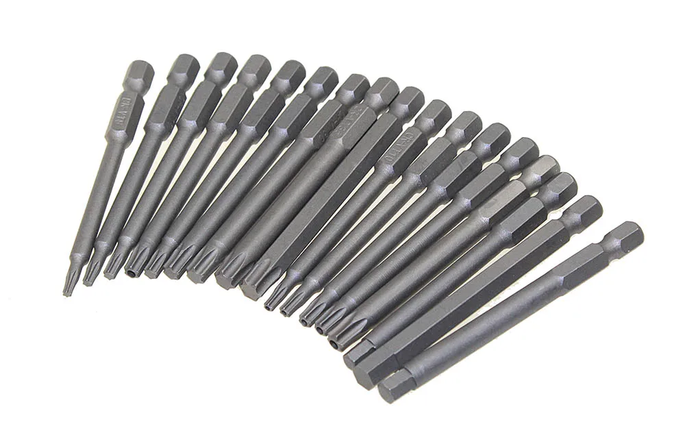 JEU DE 15 EMBOUTS DE TOURNEVIS – TORX, PHILLIPS, POZI – CHROME – POUR VIS DE SÉCURITÉ – NEUF