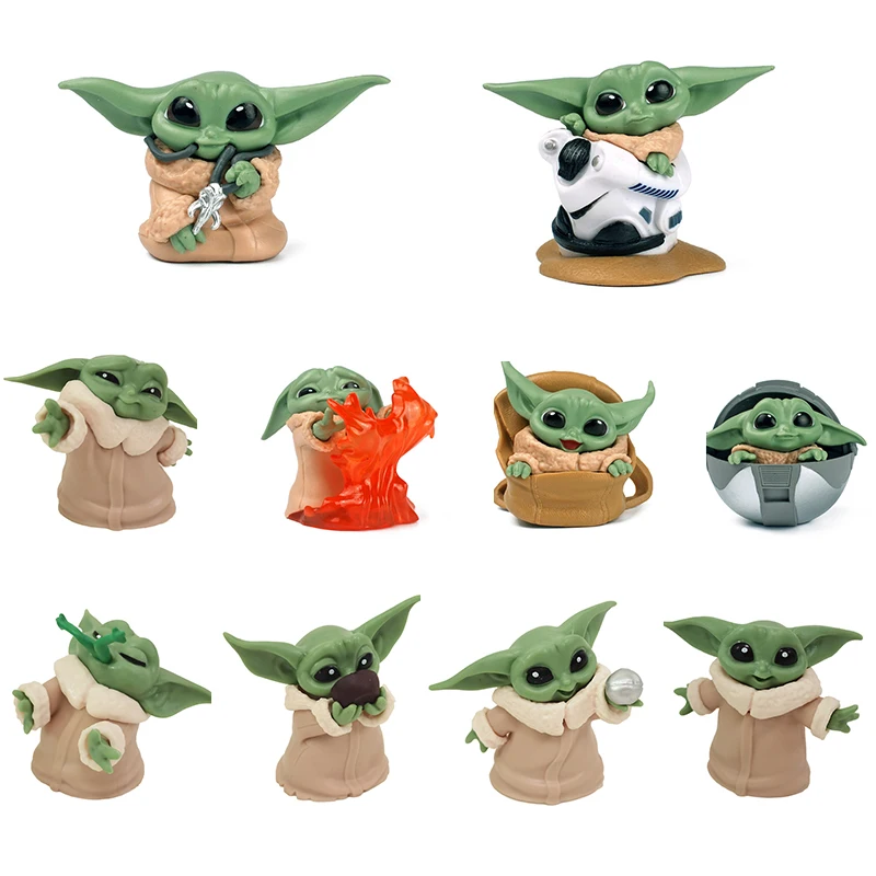 Mandaloriano Baby Yoda Series Action Dolls Star Wars Giocattoli Per Bambini 4-6Cm Mini Model Dolls Regali Di Natale Per Bambini