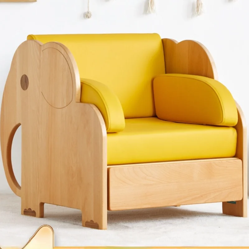 

Solid Wood Children's Small Sofa Baby Reading Corner Boys and Girls Cartoon Cute Sofa Chair Kids Sofa