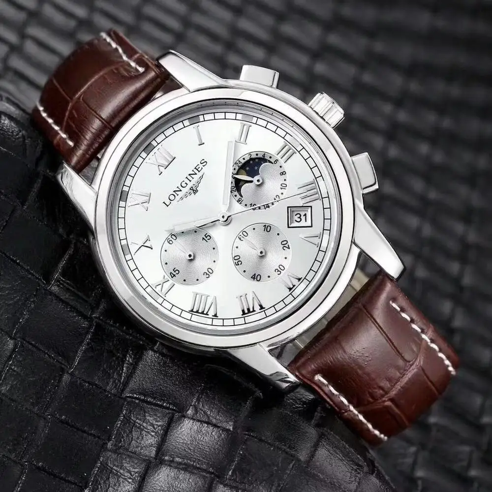 

2020 New Longines-Classic Men's Casual Temperament Fashion Men's Watch Band Trend Multifunctional 007 Quartz Watch Watch 1976