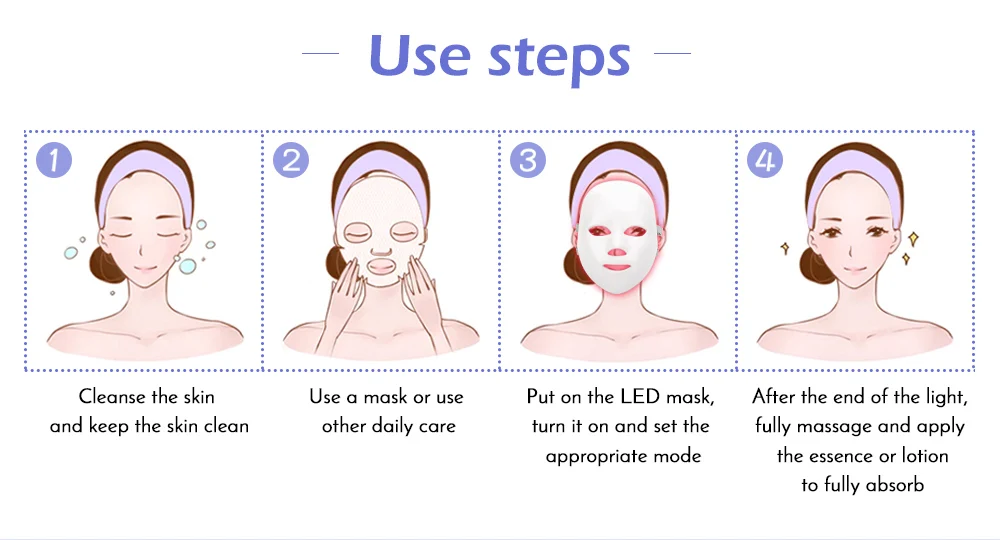 7 Colors Led Mask Photon Electric LED Facial Mask LED Skin Rejuvenation Anti Wrinkle Acne Photon Therapy Home Salon Beauty Tool