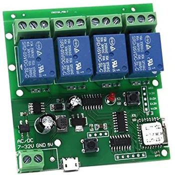 

Smart Remote Control 4 Channel WiFi Momentary Inching Relay Self-Lock Switch Module,DIY WiFi Garage Door Controller