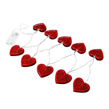 

Carprie Red Iron Love String Lights Decorative Lights 10 Led Battery Type 1.65m Led Holiday Decoration Light String Home Decor
