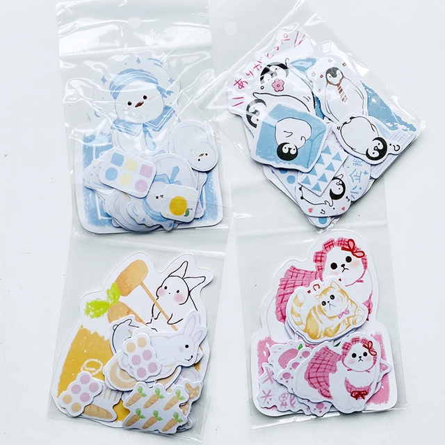 45 Pcs Kawaii Stickers Set Washi Scrapbooks Sticker Set Cute Dog Diy  Decorative Stickers Diy Label For Gift Box Packing Album