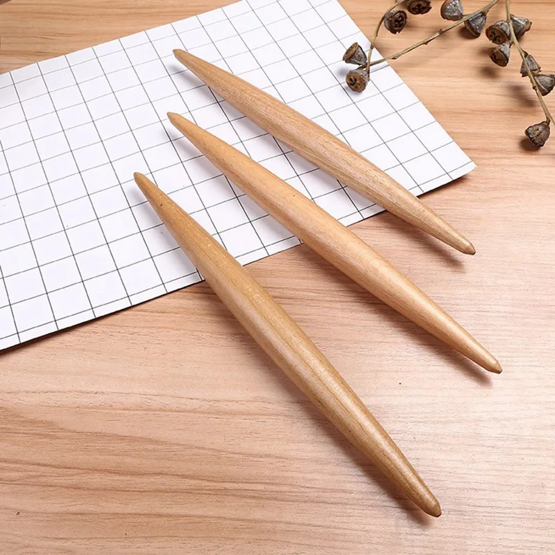 Double Tip Wooden Rolling Pin Baking Cookies Noodle Biscuit Fondant Cake Dough Engraved Roller Pasta Dumpling Skin Rolling Pin