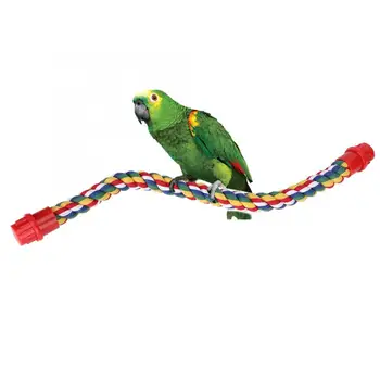 

Bird Pet Parrot Toys Colorful Hanging Cotton Rope Bird Standing Frame Comfortable Parrot Chewing Climbing Grinding Rod Toy