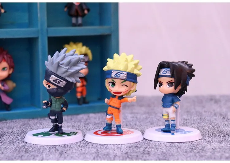 Action Toy Figure Naruto Sasuke Kakashi Figure Set Classic Japanese Anime Figurine Resin Model Builiding Quality Toys For Boys