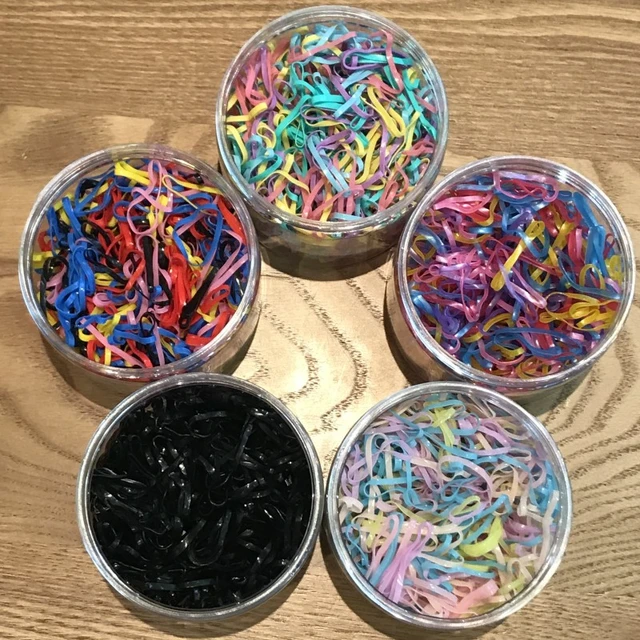 1000/box Kids Disposable Transparent Hair Tie Girls Elastic Rubber Bands  For Bracelets Baby Colorful Hair Rope accessories - AliExpress