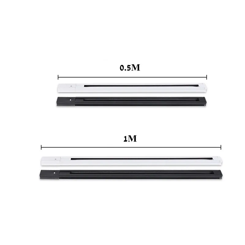 LED track light rail 0.5M 1M black white aluminum 2-wire system track light universal track for spotlight 6