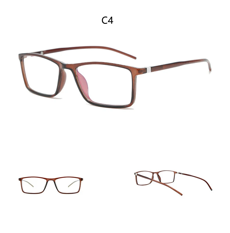 New Trendy Light Blue Myopia Glasses Frame Clear Lens Superfine Plastic Square Eyeglass Frame Unisex Transparent Glasses