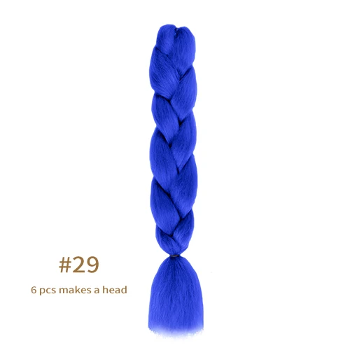 Synthetic jumb Braids Ombre Braiding Hair Extension Box Braid Hair Pink Purple Yellow Golden Colors hair 24inch kanekalons hair A29