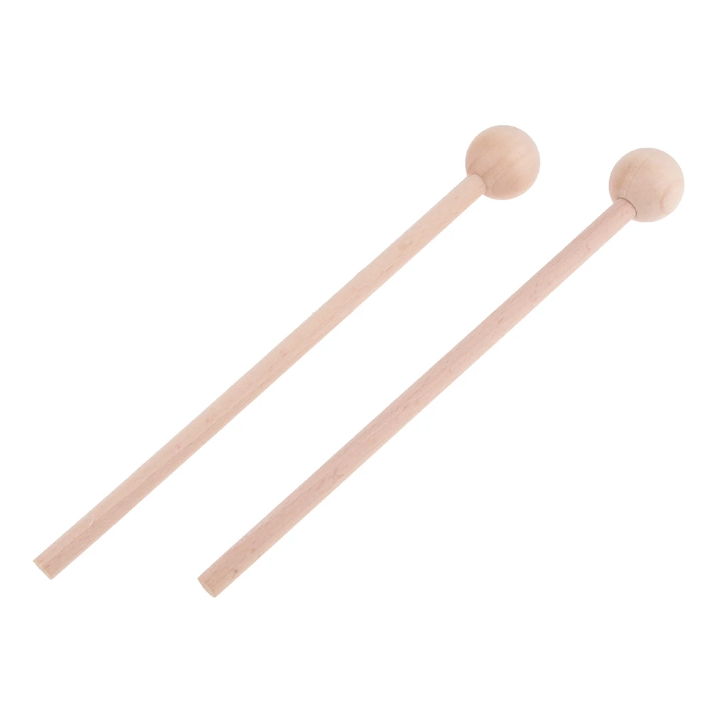 1 Pair Wood Mallets Percussion Polished Surface Drum Sticks Energy Chime