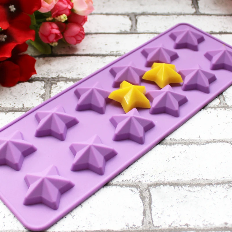 12Holes Mini Stars Silicone Soap Mold Handmade DIY Chocolate Biscuit Mold Soap Stome Cake Decors Fondant Pastry Baking Tool