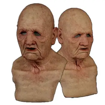 

Halloween Party Full Face Cover Realistic Horror The Elder Old Man Headgear For Masquerade Party Halloween Headgear DropShipping