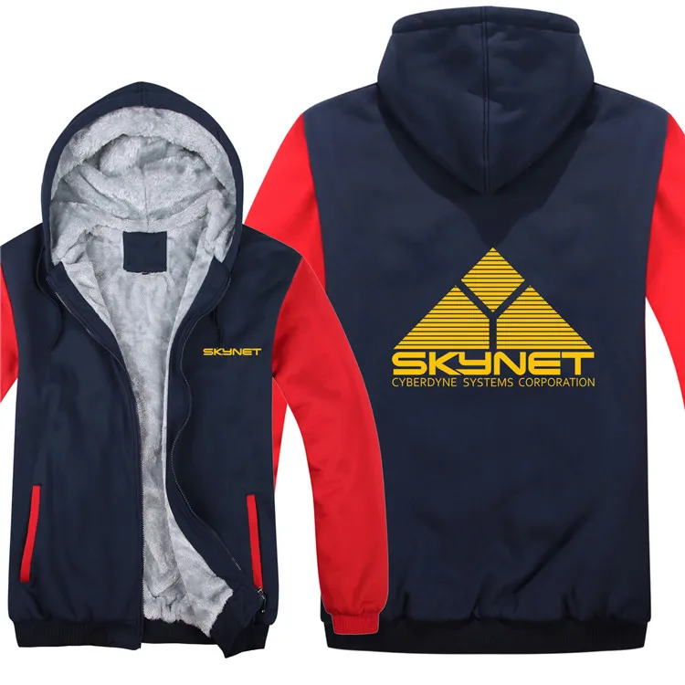Зимние Skynet толстовки cyberdyne Systems пуловер шерстяной подкладкой Skynet Кофты Мужская куртка