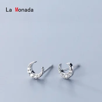 

La Monada Real 925 Sterling Silver Stud Earrings For Women Trendy Fashion Jewelry Moon Gold korean Earrings Silver 925