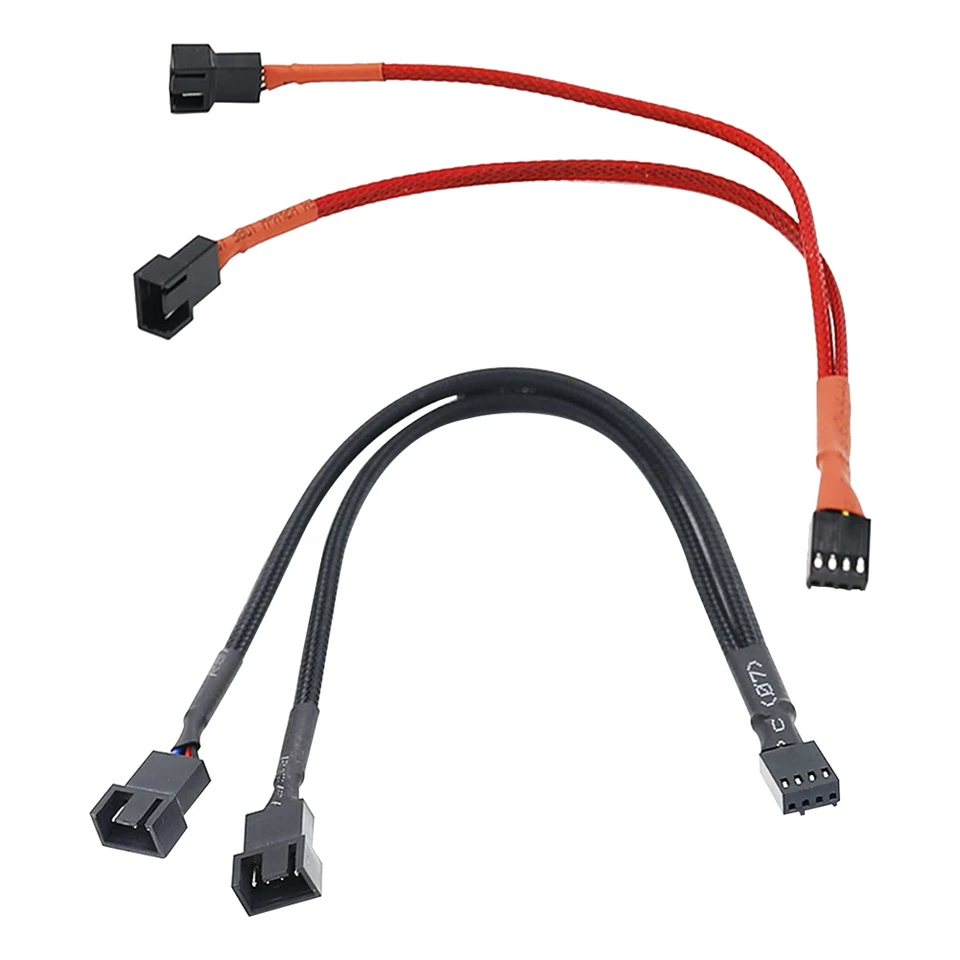 Bewinner Fan Hub PWM A 4 Porte - Cavo Splitter Con Alimentazione SATA Per Ventole CPU E Case PC - 6