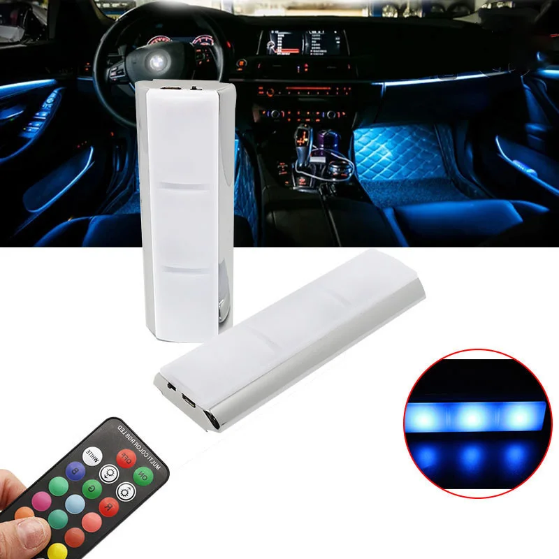 Автомобильная светодиодная лампа s многоцветная беспроводная RGB-подсветильник