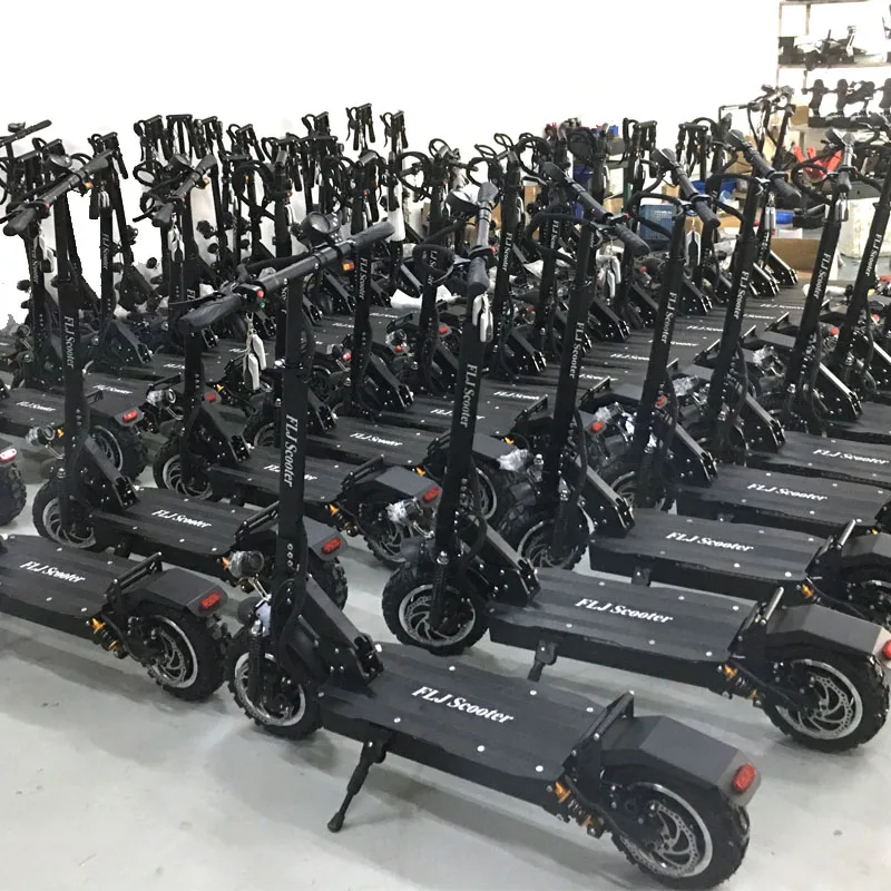 Excellent FLJ Adult Electric Scooter with 60V/3200W Strong Power Kick Scooter fat tire big wheel electric scooters adults with Oil Brake 4