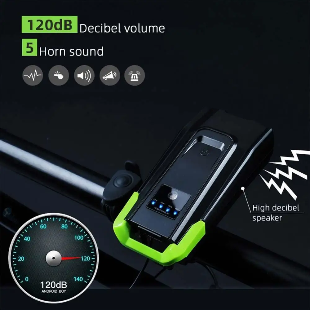 Велосипедный фонарь светодиодный USB прочный Велосипедное Предупреждение задний фонарь 120dB велосипедный Звонок