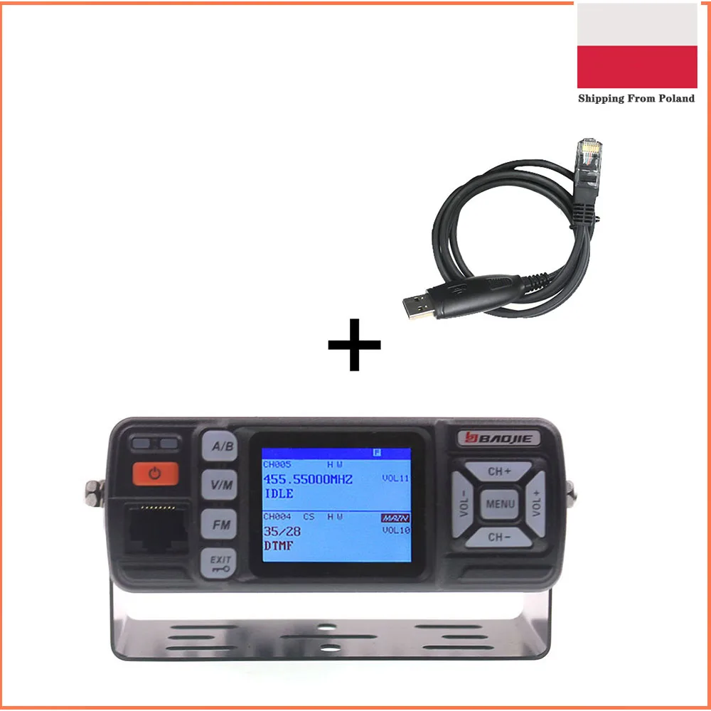 

Baojie bj-BJ-318 Dual Band VHF UHF Mobile Radio 20 / 25W Walkie Talkie 10km Auto Radio 10KM Upgrade of BJ-218 + Cable