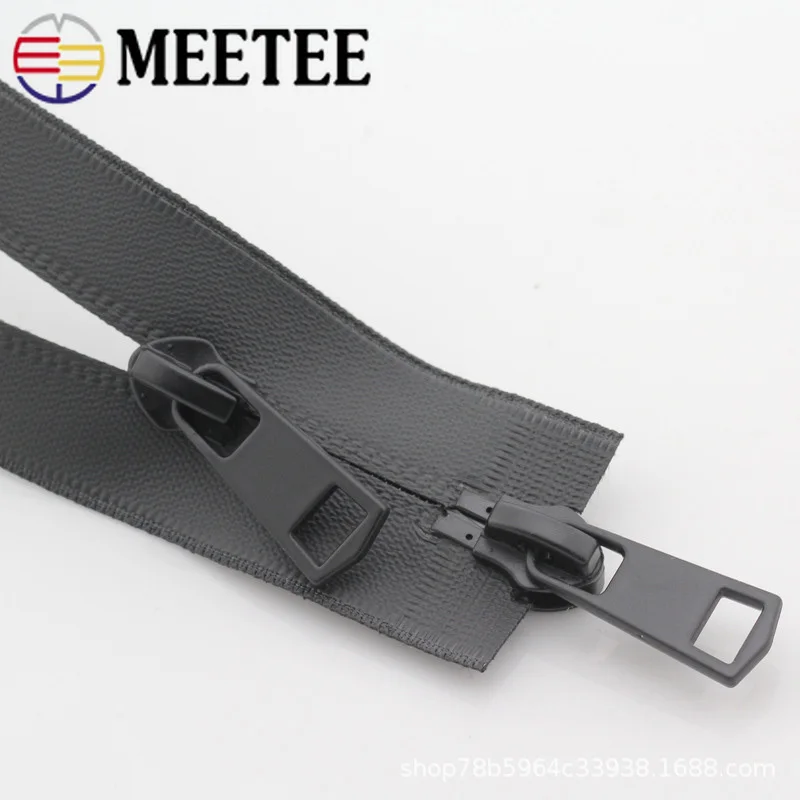 Meetee 2 шт. 20-150 см 5# нейлоновая невидимая Водонепроницаемая застежка-молния с двойной головкой открытая застежка-молния DIY наружная куртка Швейные аксессуары для одежды