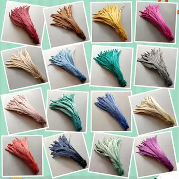 

Hot Selling 100/500pcs Natural Rooster Feather 12-14inches/30-35cm For Clothing Jewelry Hat Christmas Holiday Decorative