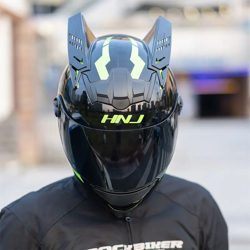 Full Helmet Motorcycle Kask Casco Moto Female Cycling Cap Horn Pink Man Motorcross Motorbike Helmet Casco De Moto HNJ939
