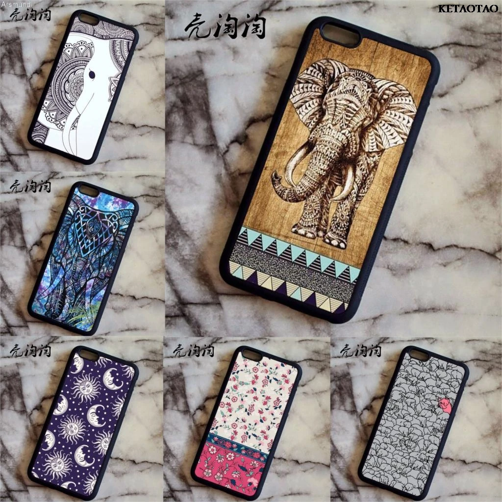 KETAOTAO PINK ELEPHANT Indian Boho Floral Lotus Elephant Paisley Tribal Cases for Samsung Case Soft TPU Rubber Silicone |