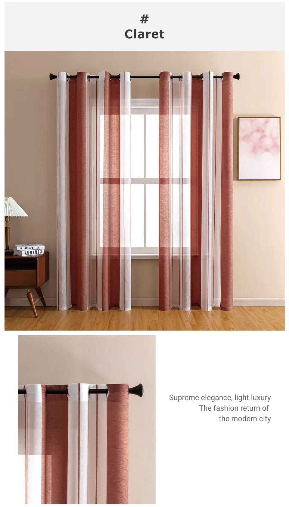 TPS Gray Striped Sheer Curtains for Living Room Bedroom Tulle Curtain for Kitchen Window Treatment Home Decor Custom Voile Drape