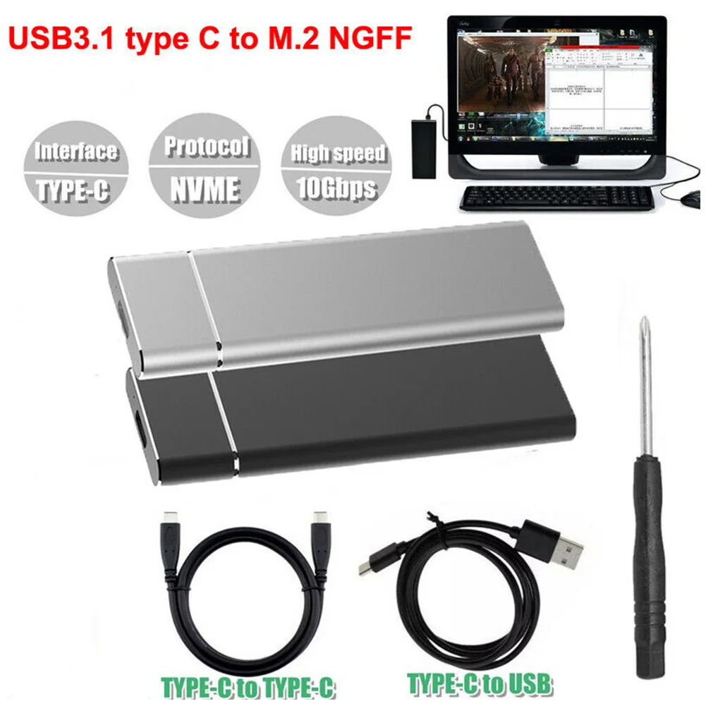 M.2 к USB 3,1 10 Гбит/с Чехол на жесткий диск для ПК компьютер тип-c электронный практичный полный охват конвертер адаптер SATA SSD