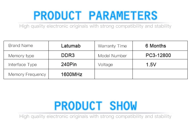 Latumab RAM DDR3 8GB 16GB 32GB 1600MHz REG ECC Server Memory PC3-12800 DDR3 RAM 240 Pins Memoria RAM DDR3 Memory Module (10)
