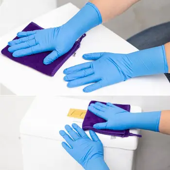 

50pcs Waterproof 12inches Disposable Washing Cleaning Household Nitrile Gloves Laboratory Mechanic Work Safety Gloves