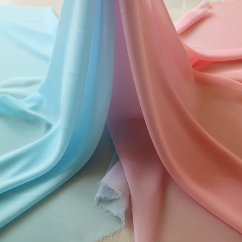 Мягкий Омбре постепенно жоржет, шифон Ткань танцы вечернее платье измеритель ткани