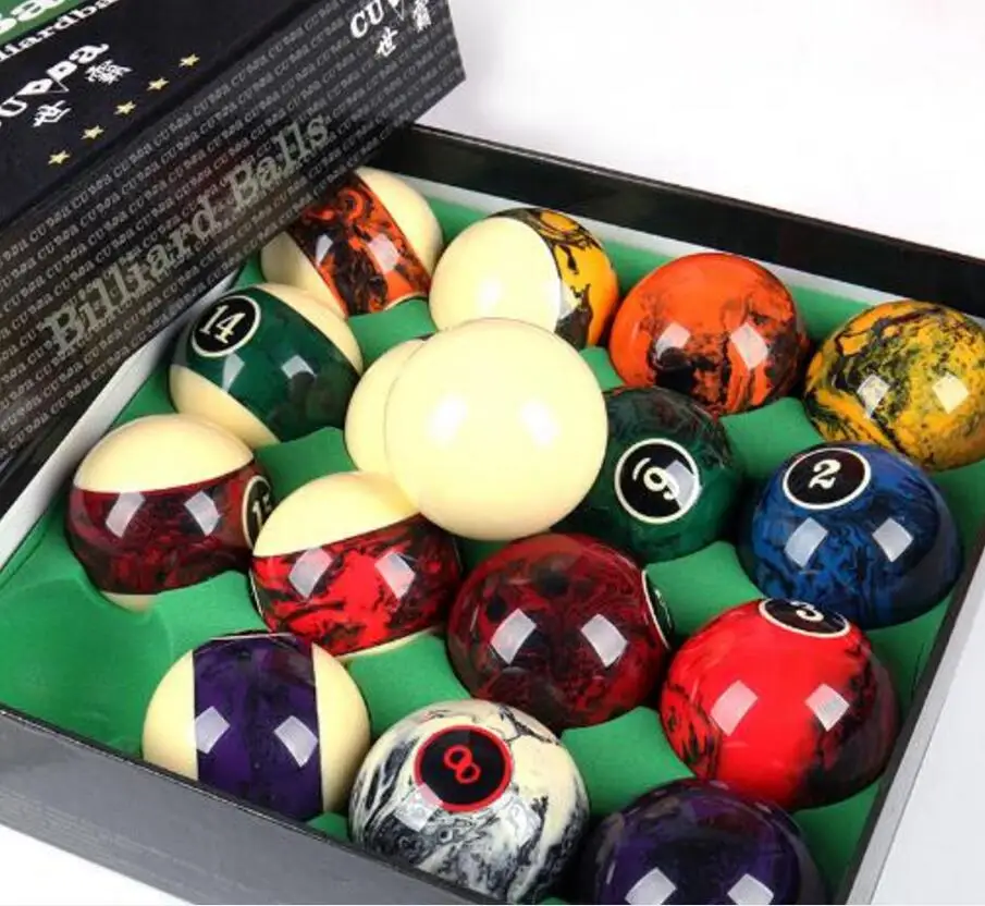 Billiard Balls One Set of 57mm Balls 16 Color Billiard Sell for Sets China Bright Crystal Balls Black Eight Balls