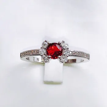 

CHAMSS Fashion Multicolor Gemstone Engagement Ring Personalized Simple Feminine Romantic Birthday Gift