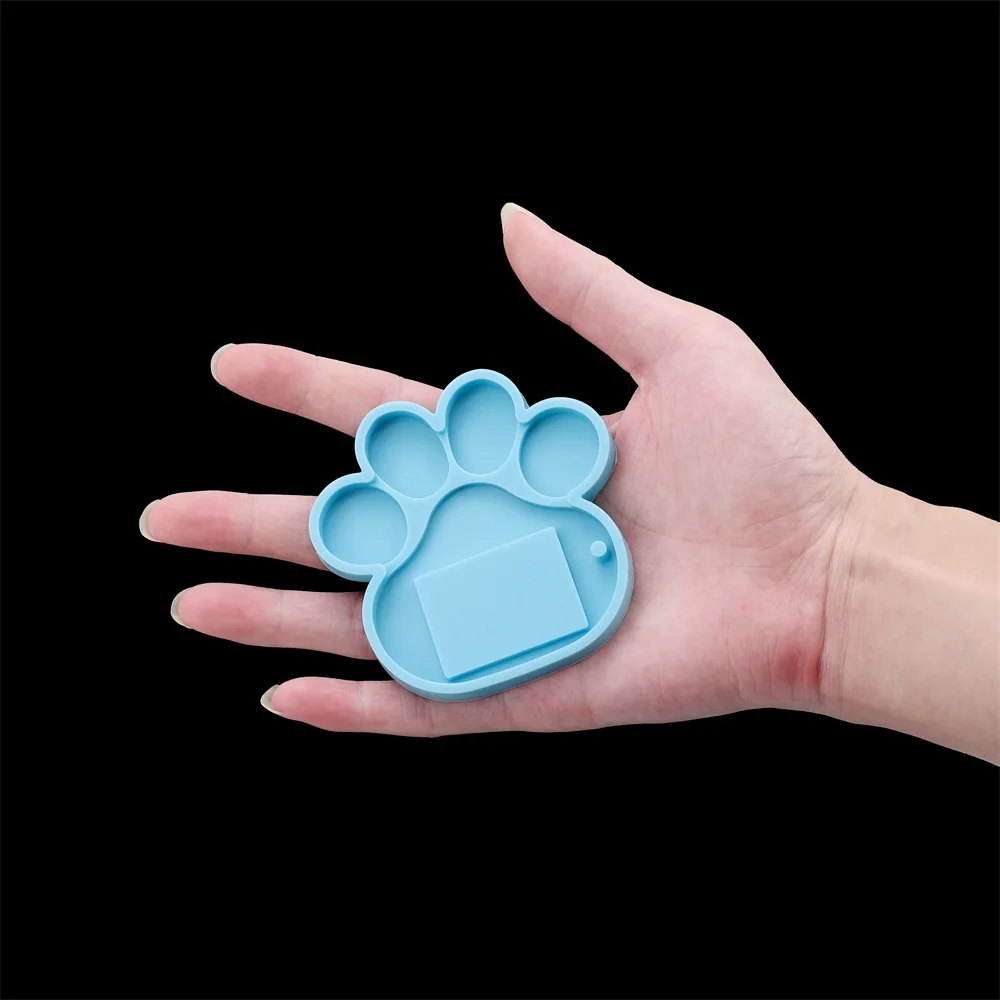 RFGHAC Dog Paw Print Heart Silicone Molds Love Ribbon Keychain Resin Mold  Water Droplet Earring Silicone Resin Molds Bear Paw Epoxy Resin Molds for