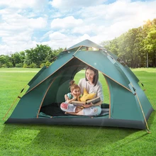 Pop Up Tent Family Camping Tent 2-4 Person Tent Protable Waterproof and Windproof with Rainfly for Camping Hiking Mountaineering