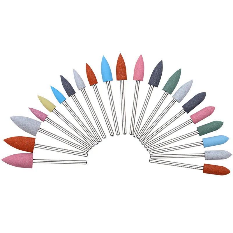 6 шт. резиновые силиконовые фрезы для ногтей маникюра вращающиеся бруски гибкая