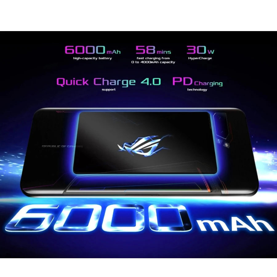 ASUS ROG Phone 2 Мобильный телефон 6 59 ”8G 128G Snapdragon 855 Plus 96 Ghz 48MP Android 9 6000mAh NFC игровой