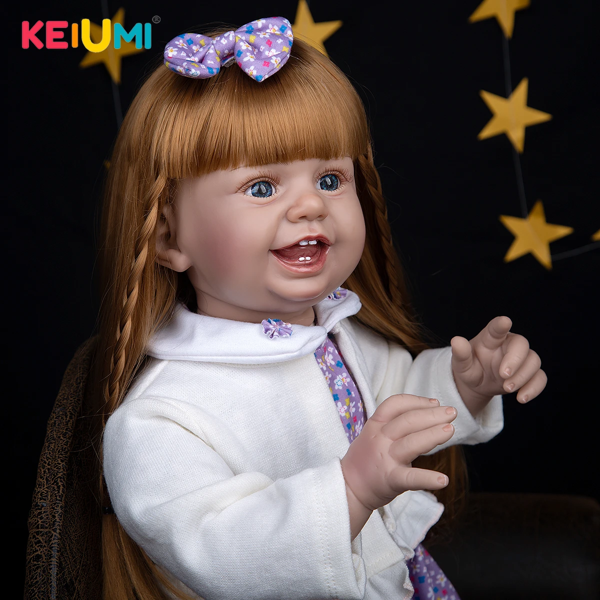 Poupee Bebe 27 Pouces 68 Cm Jouet Pour Enfant En Bas Age Sourire Heureux Corps Brun Clair Cheveux Longs Cadeaux D Anniversaire Aliexpress